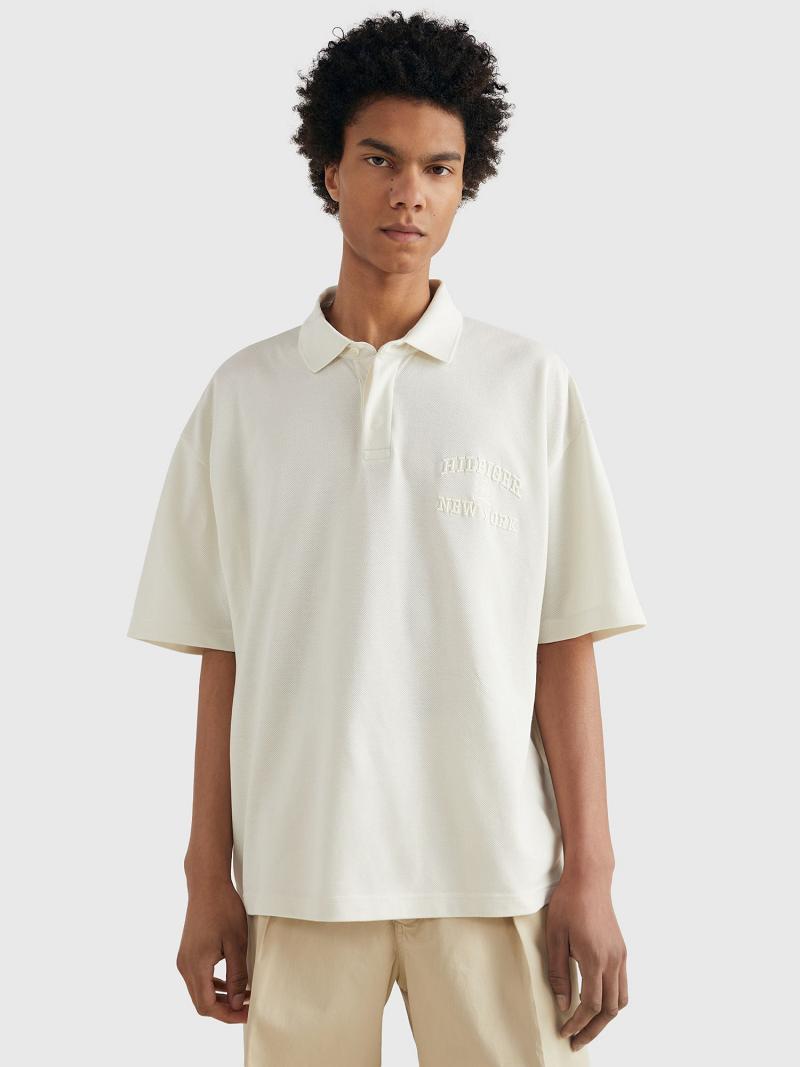 Férfi Tommy Hilfiger Classic Polos Fehér | HU 1071ILH